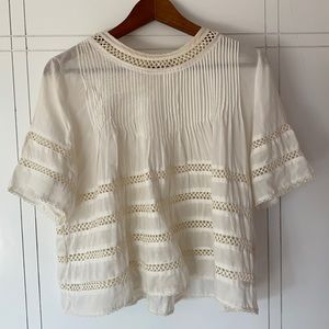 Aritzia white silk top.